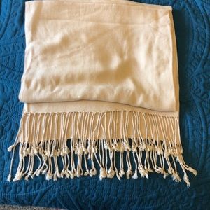 Womens Wrap Shawl Scarf, Beige Cashmere like